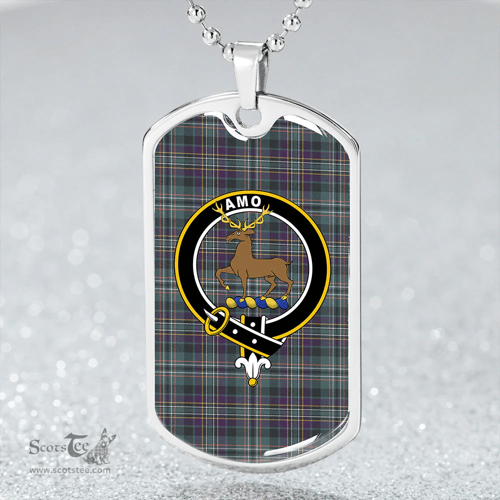 ScottishPlaid Scott Hunting #2 Weathered Clan Tartan Dog Tag Necklace - Crest Classic Scottish Plaid Tartan Plaid