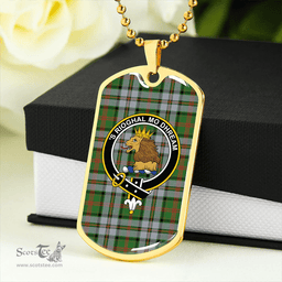 ScottishPlaid MacNeish Hunting Ancient Clan Tartan Dog Tag Necklace - Crest Classic Scottish Plaid Tartan Plaid