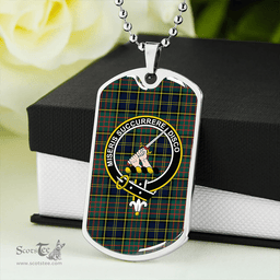 ScottishPlaid MacMillan Hunting Modern Clan Tartan Dog Tag Necklace - Crest Classic Scottish Plaid Tartan Plaid
