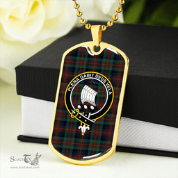 ScottishPlaid Tennant Modern Clan Tartan Dog Tag Necklace - Crest Classic Scottish Plaid Tartan Plaid