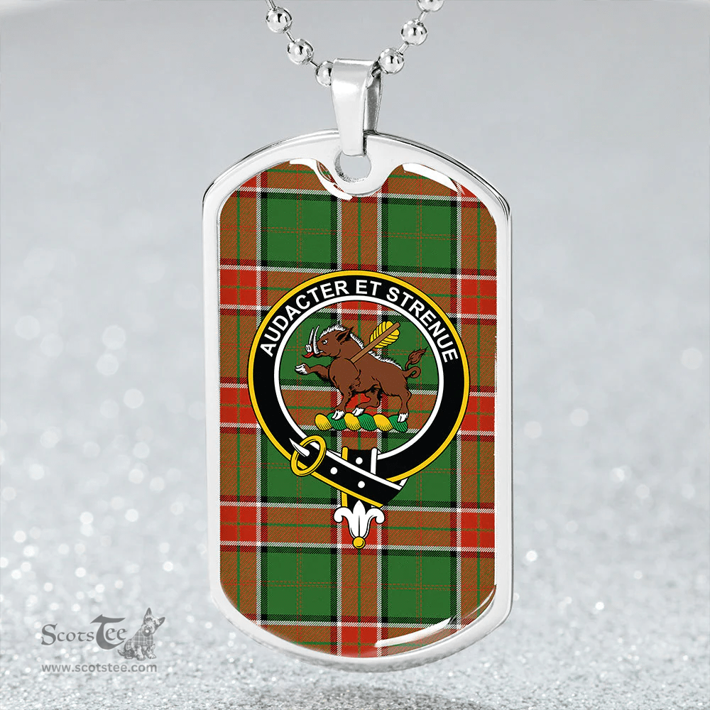 ScottishPlaid Pollock Ancient Clan Tartan Dog Tag Necklace - Crest Classic Scottish Plaid Tartan Plaid