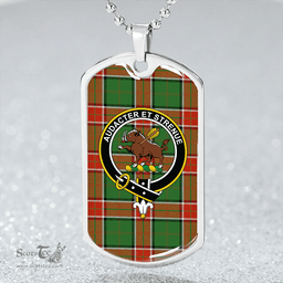 ScottishPlaid Pollock Ancient Clan Tartan Dog Tag Necklace - Crest Classic Scottish Plaid Tartan Plaid