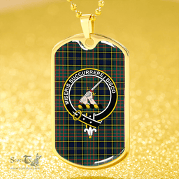ScottishPlaid MacMillan Hunting Modern Clan Tartan Dog Tag Necklace - Crest Classic Scottish Plaid Tartan Plaid