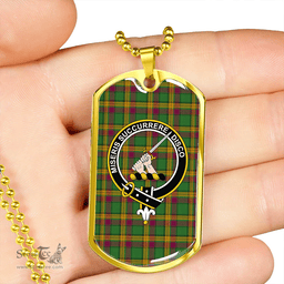 ScottishPlaid MacMillan Ancient (Clans Originaux) Ancient Clan Tartan Dog Tag Necklace - Crest Classic Scottish Plaid Tartan Plaid