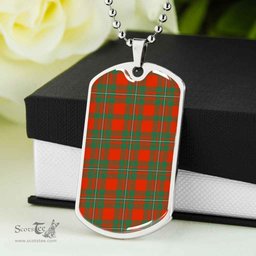 Scottish MacGregor Ancient Clan Tartan Dog Tag Necklace - Classic Scottish Plaid Tartan Plaid