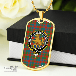 ScottishPlaid MacGowan (Gow) Ancient Clan Tartan Dog Tag Necklace - Crest Classic Scottish Plaid Tartan Plaid