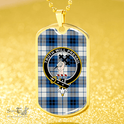 ScottishPlaid Thomson Dance (Thompson Dance) Clan Tartan Dog Tag Necklace - Crest Classic Scottish Plaid Tartan Plaid