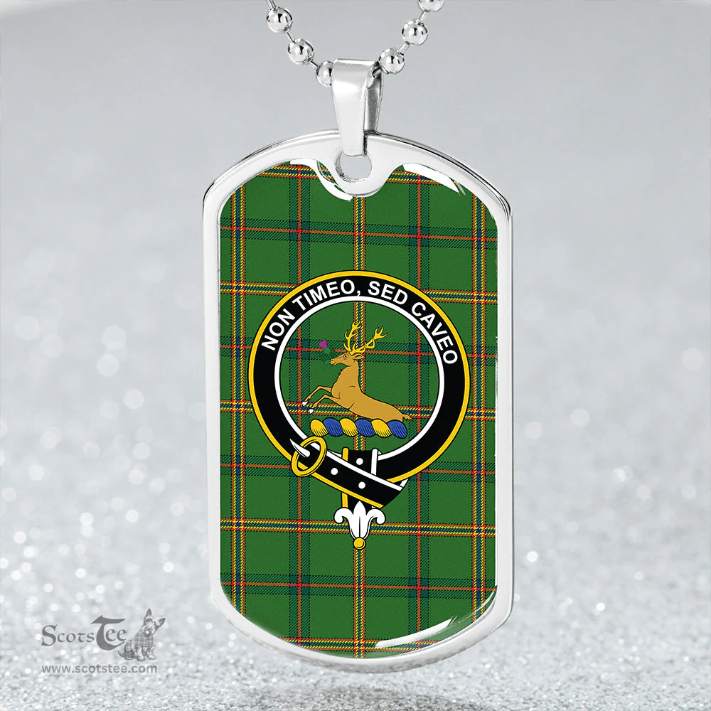 ScottishPlaid Strachan Hunting Modern Clan Tartan Dog Tag Necklace - Crest Classic Scottish Plaid Tartan Plaid