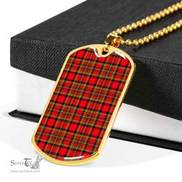 Scottish Hepburn Clan Tartan Dog Tag Necklace - Classic Scottish Plaid Tartan Plaid