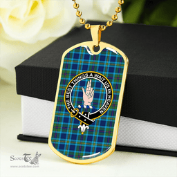 ScottishPlaid Miller # 2 Modern Clan Tartan Dog Tag Necklace - Crest Classic Scottish Plaid Tartan Plaid