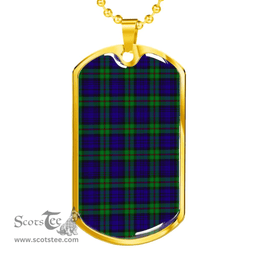Scottish MacKinlay Modern Clan Tartan Dog Tag Necklace - Classic Scottish Plaid Tartan Plaid