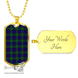 Scottish MacKinlay Modern Clan Tartan Dog Tag Necklace - Classic Scottish Plaid Tartan Plaid