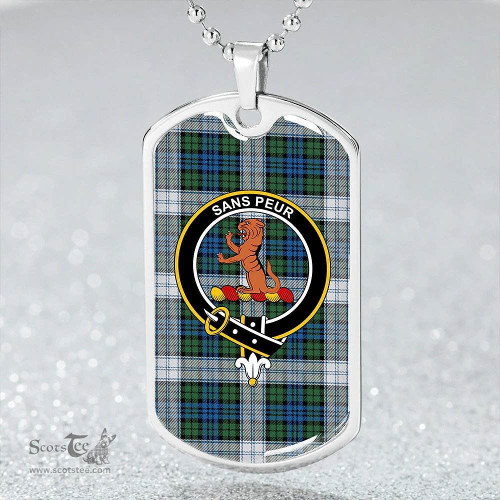 ScottishPlaid Sutherland Dress Ancient Clan Tartan Dog Tag Necklace - Crest Classic Scottish Plaid Tartan Plaid