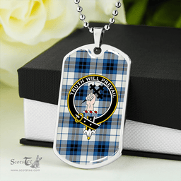 ScottishPlaid Thomson Dance (Thompson Dance) Clan Tartan Dog Tag Necklace - Crest Classic Scottish Plaid Tartan Plaid
