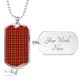 Scottish Hepburn Clan Tartan Dog Tag Necklace - Classic Scottish Plaid Tartan Plaid