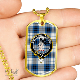 ScottishPlaid Thomson Dance (Thompson Dance) Clan Tartan Dog Tag Necklace - Crest Classic Scottish Plaid Tartan Plaid