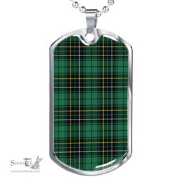 Scottish MacAlpine Ancient Clan Tartan Dog Tag Necklace - Classic Scottish Plaid Tartan Plaid