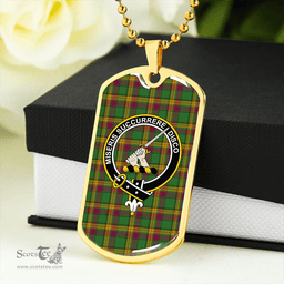 ScottishPlaid MacMillan Ancient (Clans Originaux) Ancient Clan Tartan Dog Tag Necklace - Crest Classic Scottish Plaid Tartan Plaid