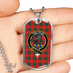 ScottishPlaid MacFie (MacPhee) Modern Clan Tartan Dog Tag Necklace - Crest Classic Scottish Plaid Tartan Plaid