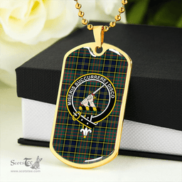 ScottishPlaid MacMillan Hunting Modern Clan Tartan Dog Tag Necklace - Crest Classic Scottish Plaid Tartan Plaid