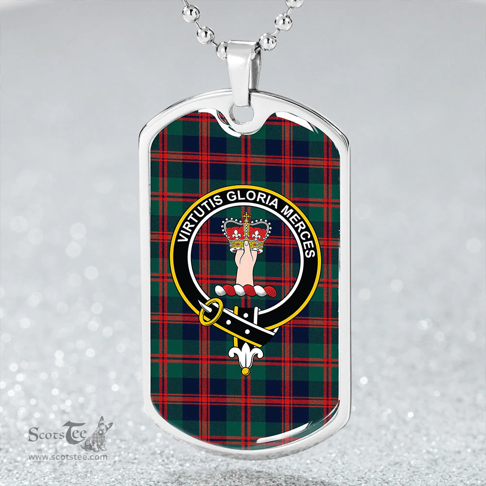 ScottishPlaid Robertson of Struan Modern Clan Tartan Dog Tag Necklace - Crest Classic Scottish Plaid Tartan Plaid
