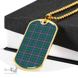 Scottish Carmichael Ancient Clan Tartan Dog Tag Necklace - Classic Scottish Plaid Tartan Plaid