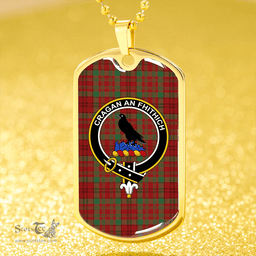ScottishPlaid MacDonell of Keppoch 1847 Variant Modern Clan Tartan Dog Tag Necklace - Crest Classic Scottish Plaid Tartan Plaid