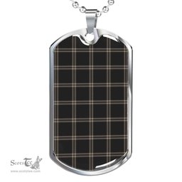 Scottish Eternity Clan Tartan Dog Tag Necklace - Classic Scottish Plaid Tartan Plaid
