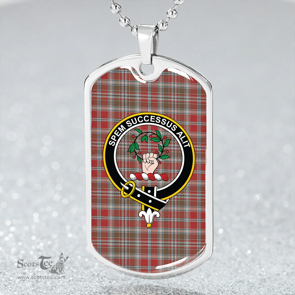 ScottishPlaid Ross Wedding Dress Weathered Clan Tartan Dog Tag Necklace - Crest Classic Scottish Plaid Tartan Plaid