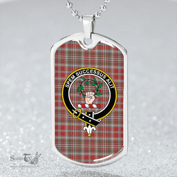 ScottishPlaid Ross Wedding Dress Weathered Clan Tartan Dog Tag Necklace - Crest Classic Scottish Plaid Tartan Plaid