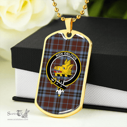 ScottishPlaid MacTavish Hunting Weathered Clan Tartan Dog Tag Necklace - Crest Classic Scottish Plaid Tartan Plaid