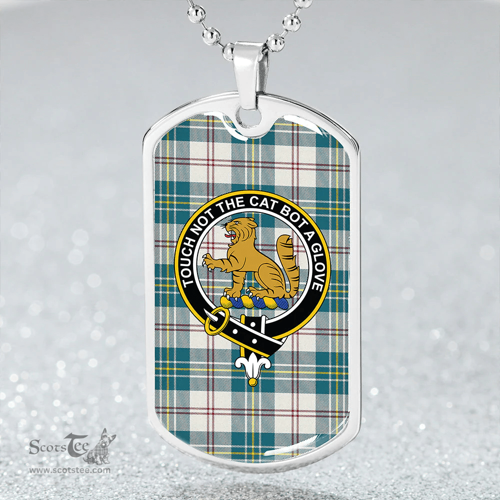 ScottishPlaid MacPherson Dress Blue Modern Clan Tartan Dog Tag Necklace - Crest Classic Scottish Plaid Tartan Plaid