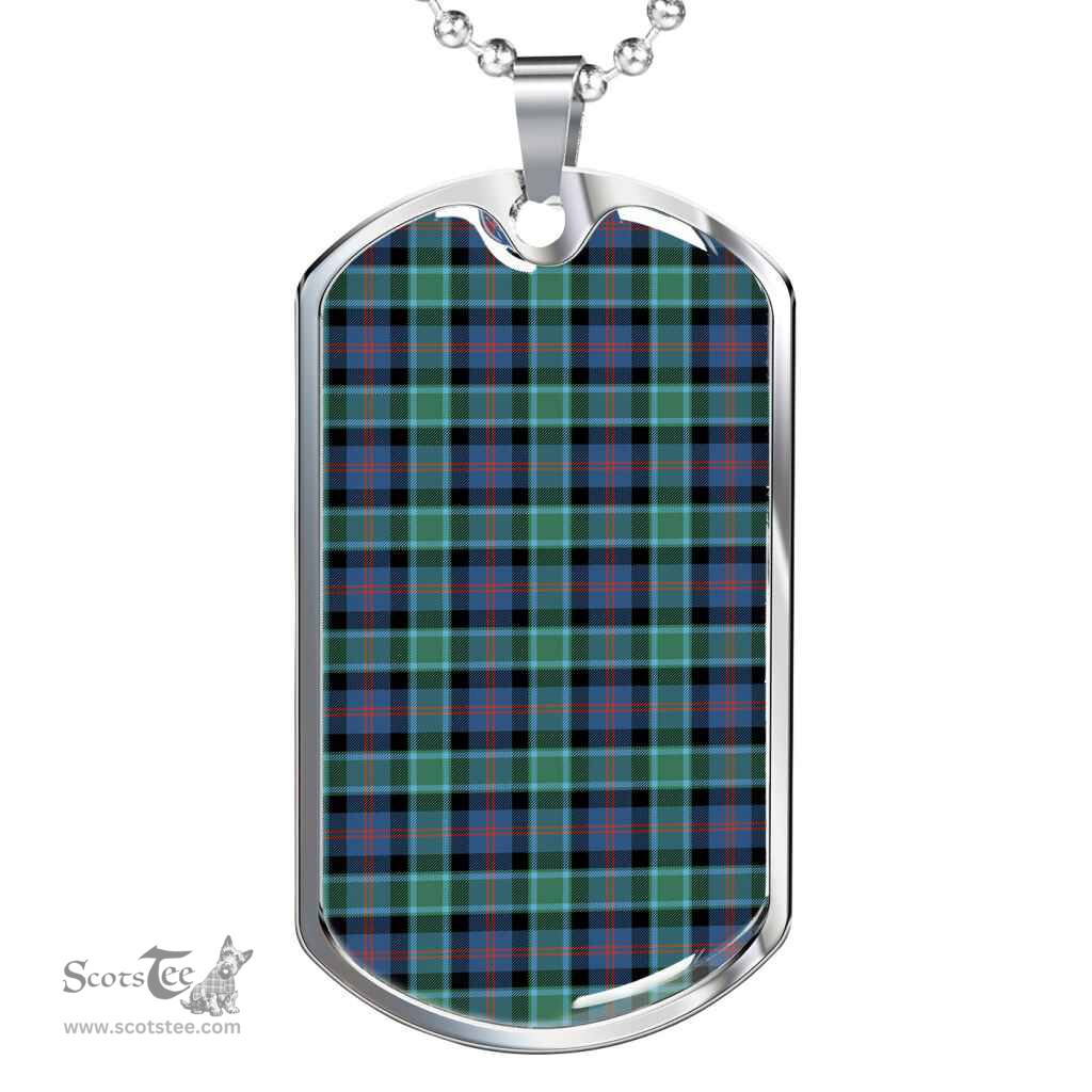 Scottish MacTaggart Ancient Clan Tartan Dog Tag Necklace - Classic Scottish Plaid Tartan Plaid