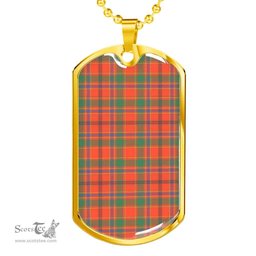 Scottish Munro Ancient Clan Tartan Dog Tag Necklace - Classic Scottish Plaid Tartan Plaid