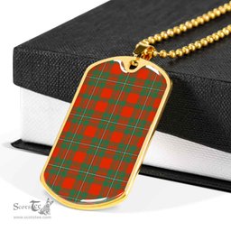 Scottish MacGregor Ancient Clan Tartan Dog Tag Necklace - Classic Scottish Plaid Tartan Plaid