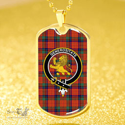 ScottishPlaid Nicolson Ancient Clan Tartan Dog Tag Necklace - Crest Classic Scottish Plaid Tartan Plaid