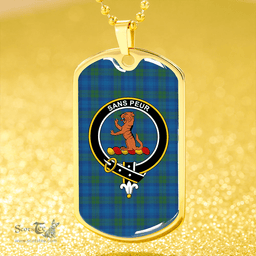 ScottishPlaid Sutherland Hunting Modern Clan Tartan Dog Tag Necklace - Crest Classic Scottish Plaid Tartan Plaid