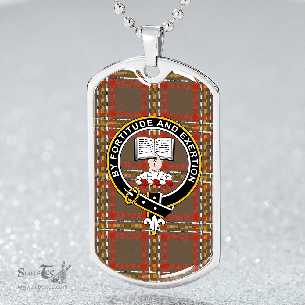 ScottishPlaid Reid 1939 Ancient Clan Tartan Dog Tag Necklace - Crest Classic Scottish Plaid Tartan Plaid