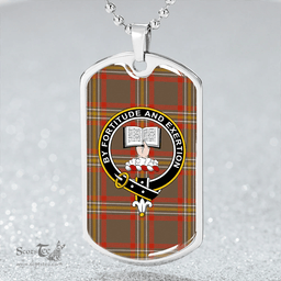 ScottishPlaid Reid 1939 Ancient Clan Tartan Dog Tag Necklace - Crest Classic Scottish Plaid Tartan Plaid