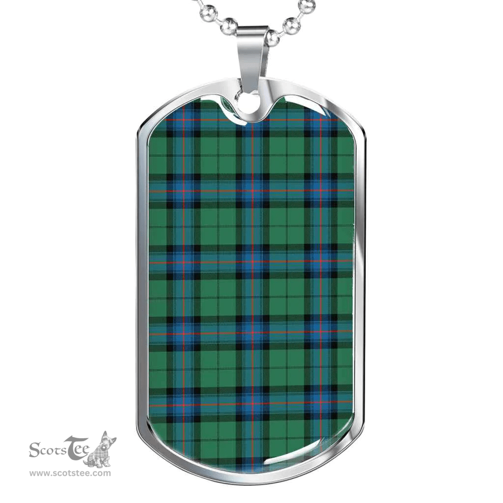 Scottish Armstrong Ancient Clan Tartan Dog Tag Necklace - Classic Scottish Plaid Tartan Plaid