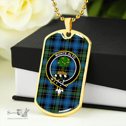 ScottishPlaid Mowat (Clans Originaux) Ancient Clan Tartan Dog Tag Necklace - Crest Classic Scottish Plaid Tartan Plaid