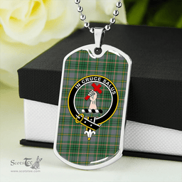 ScottishPlaid Taylor Weathered Clan Tartan Dog Tag Necklace - Crest Classic Scottish Plaid Tartan Plaid