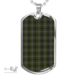 Scottish Davidson Tulloch Dress Clan Tartan Dog Tag Necklace - Classic Scottish Plaid Tartan Plaid