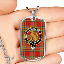 ScottishPlaid MacPherson Crubin Plaid Modern Clan Tartan Dog Tag Necklace - Crest Classic Scottish Plaid Tartan Plaid