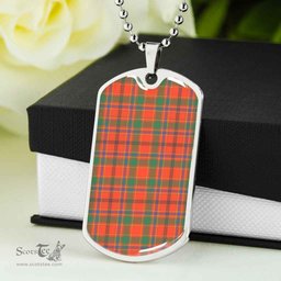Scottish Munro Ancient Clan Tartan Dog Tag Necklace - Classic Scottish Plaid Tartan Plaid