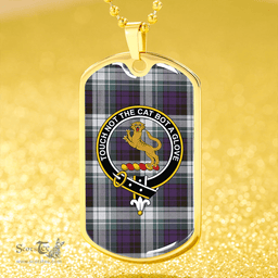ScottishPlaid MacGlashan Original Colours Weathered Clan Tartan Dog Tag Necklace - Crest Classic Scottish Plaid Tartan Plaid