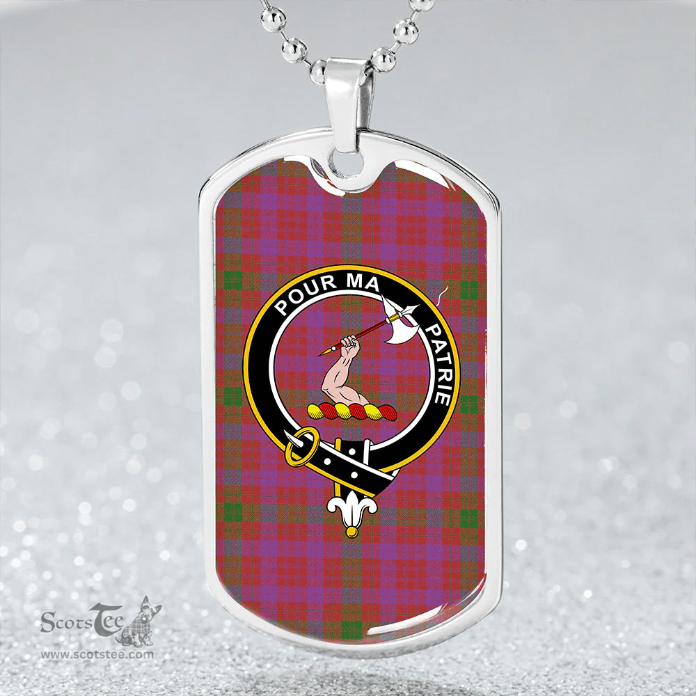 ScottishPlaid MacTier Ancient Clan Tartan Dog Tag Necklace - Crest Classic Scottish Plaid Tartan Plaid