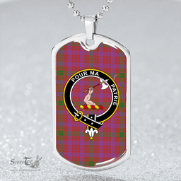 ScottishPlaid MacTier Ancient Clan Tartan Dog Tag Necklace - Crest Classic Scottish Plaid Tartan Plaid