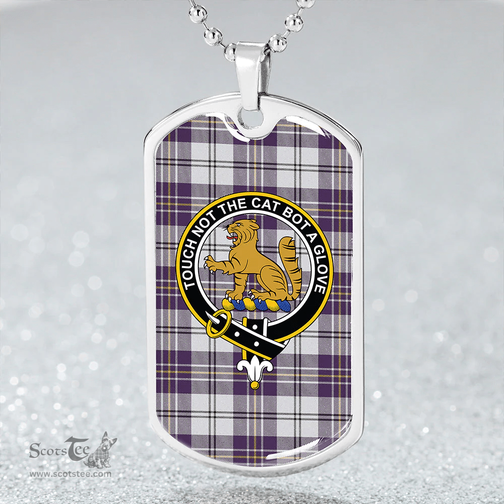 ScottishPlaid MacPherson Dress Royal Blue #2 Weathered Clan Tartan Dog Tag Necklace - Crest Classic Scottish Plaid Tartan Plaid