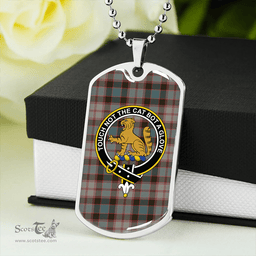 ScottishPlaid MacPherson Hunting (MacPherson Badenoch) Clan Tartan Dog Tag Necklace - Crest Classic Scottish Plaid Tartan Plaid